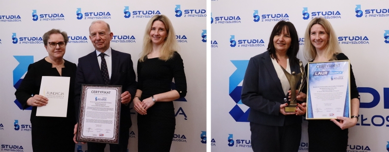 Certyfikat „Studia z Przyszłością 2023” oraz „Laur innowacji 2023” dla kierunku Inżynieria farmaceutyczna II stopnia
