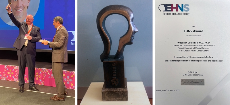 European Head and Neck Society (EHNS) Awards – najwyższe odznaczenie towarzystwa dla prof. Wojciecha Golusińskiego