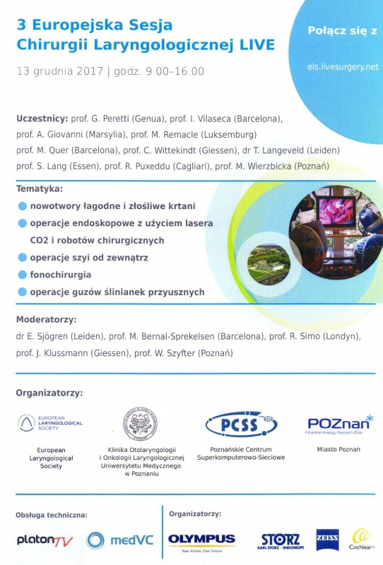 3. Europejska Sesja Chirurgii Laryngologicznej LIVE