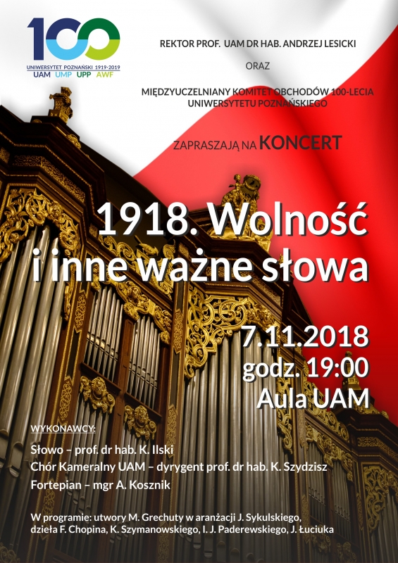 Koncert „1918. Wolność i inne ważne słowa”