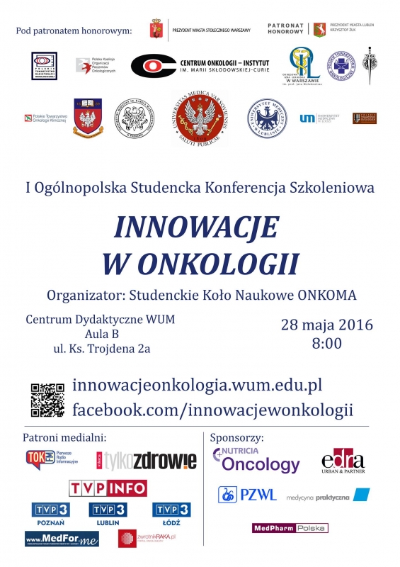 I Ogólnopolska Konferencja Szkoleniowa Konferencja „Innowacje w onkologii”