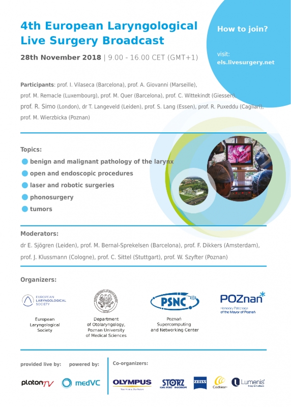 4th European Laryngological Live Surgery Broadcast