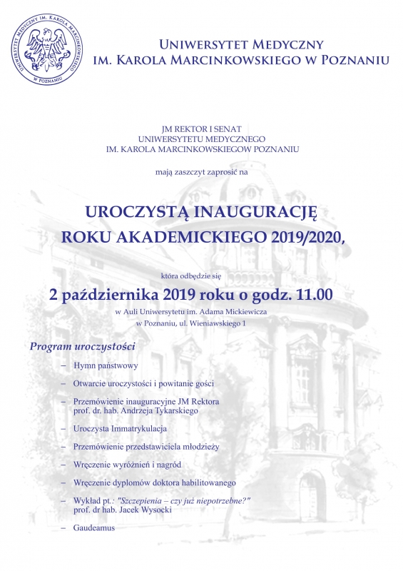 Uroczysta Inauguracja Roku Akademickiego 2019/2020