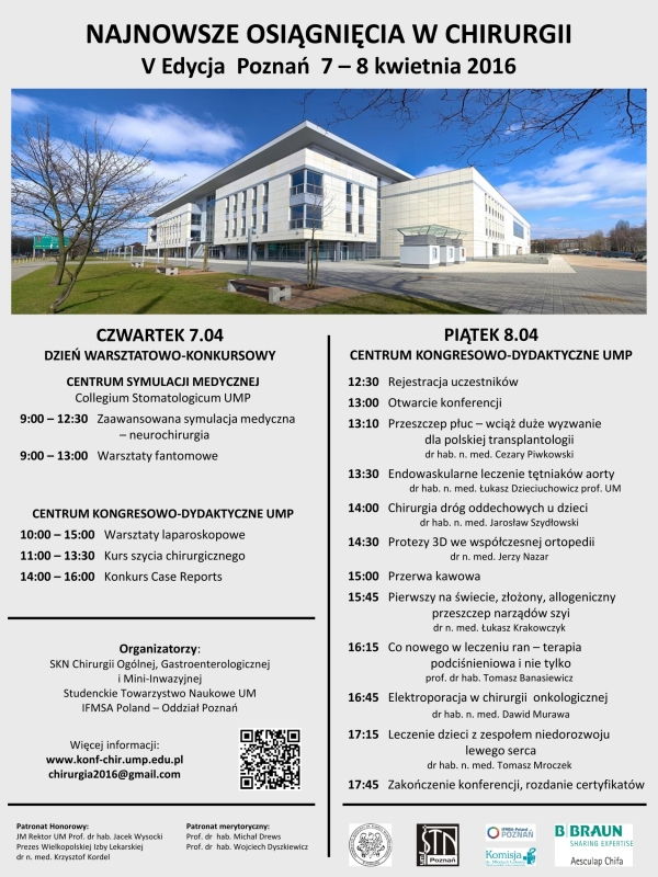V Konferencja Naukowa „Najnowsze Osiągnięcia w Chirurgii – Poznań 2016”