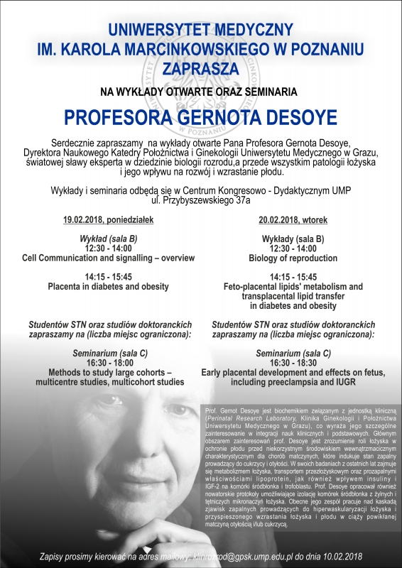 Wykłady otwarte i seminaria Profesora Gernota Desoye