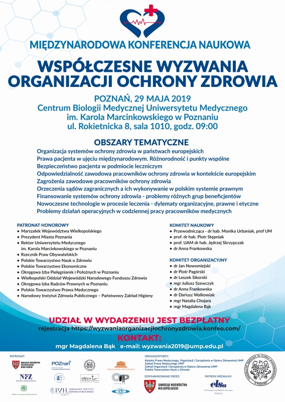 Międzynarodowa Konferencja Naukowa „Współczesne wyzwania organizacji ochrony zdrowia”