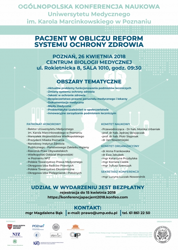 Ogólnopolska Konferencja Naukowa „Pacjent w obliczu reform systemu ochrony zdrowia”