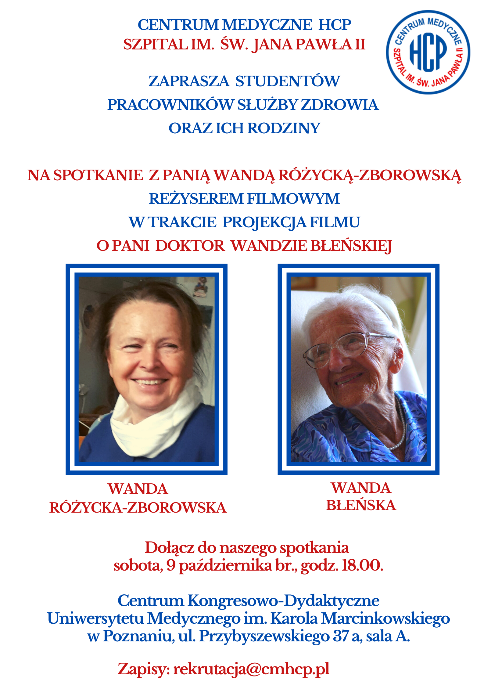 Projekcja filmu o Doktor Wandzie Błeńskiej